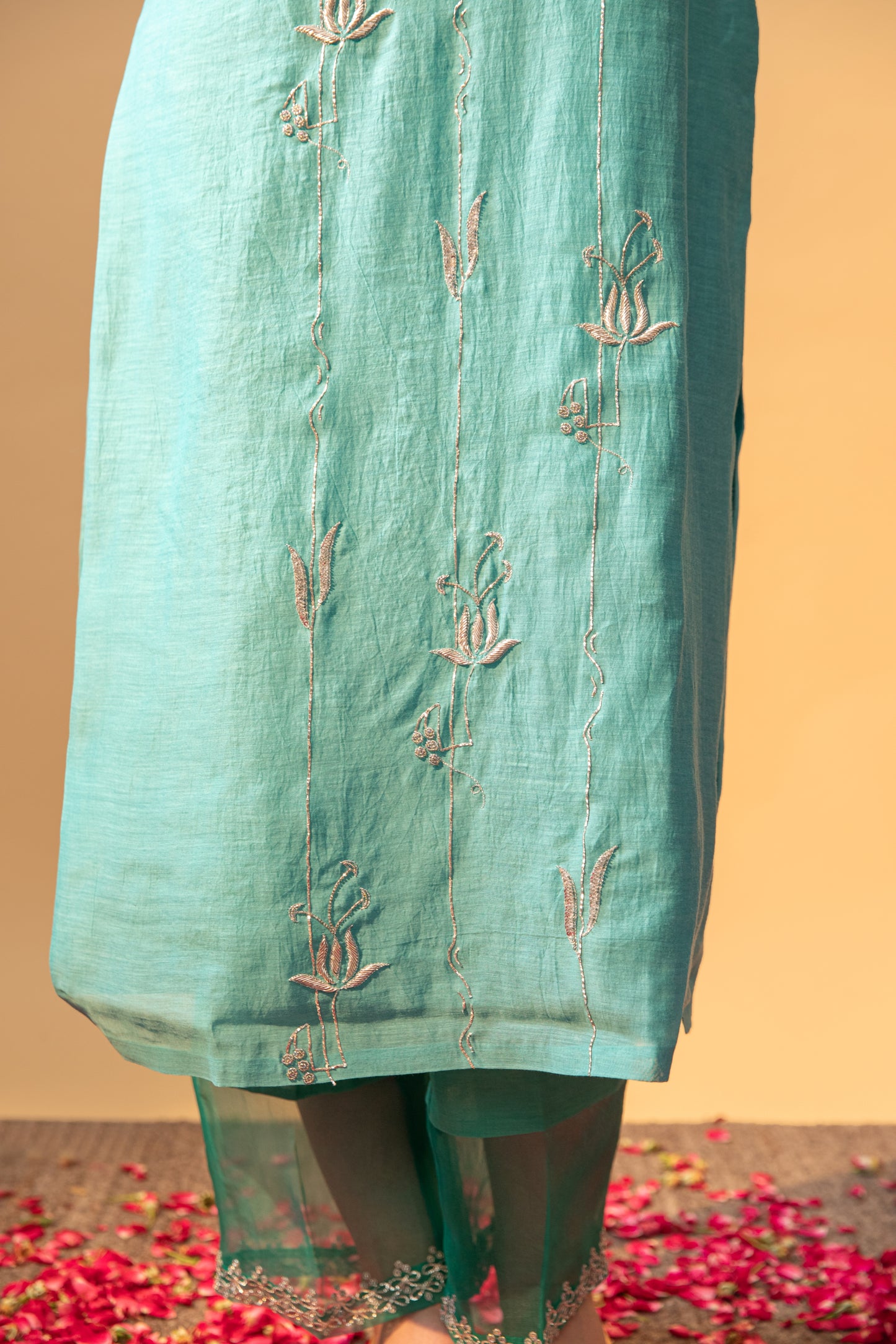Noor Hand-Embroidered Kurta Set - Blue