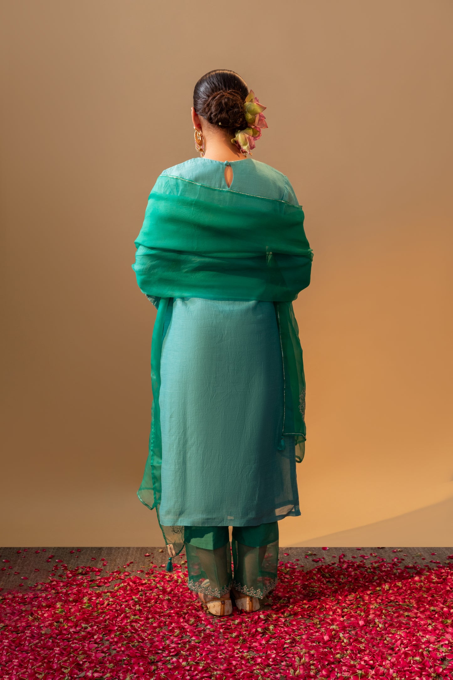 Noor Hand-Embroidered Kurta Set - Blue