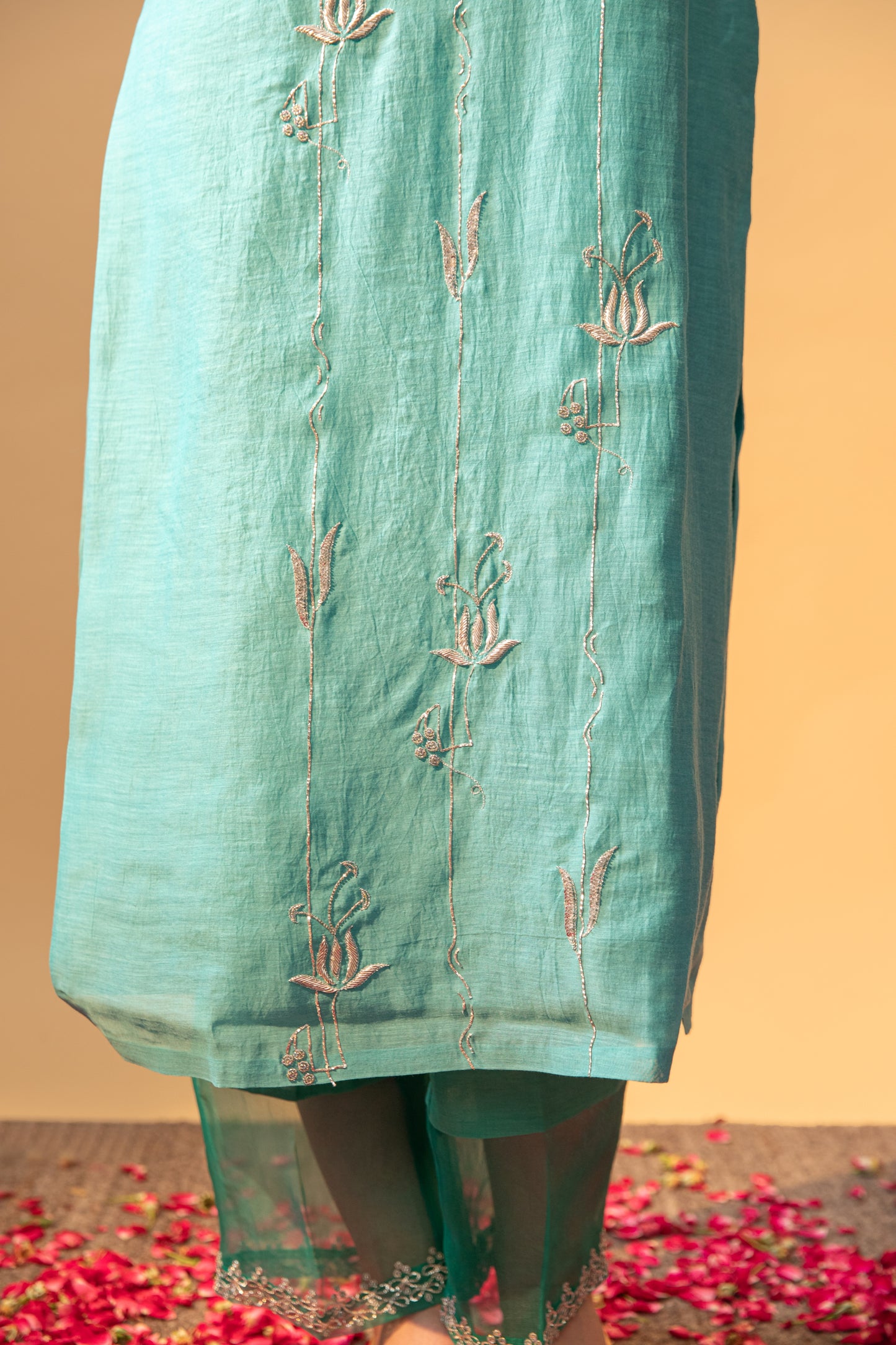 Noor Hand Embroidered Kurta Set - Blue (RTS)